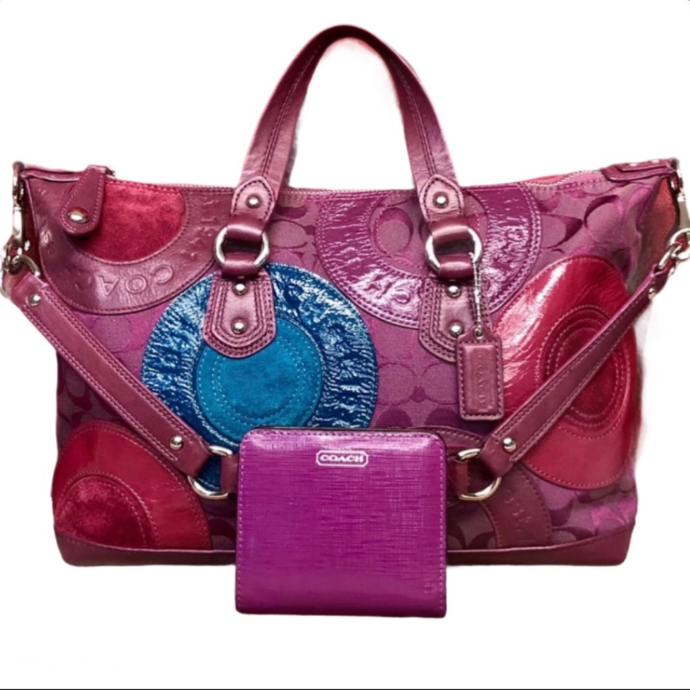 Coach Fuchsia Patchwork Purse & Wallet